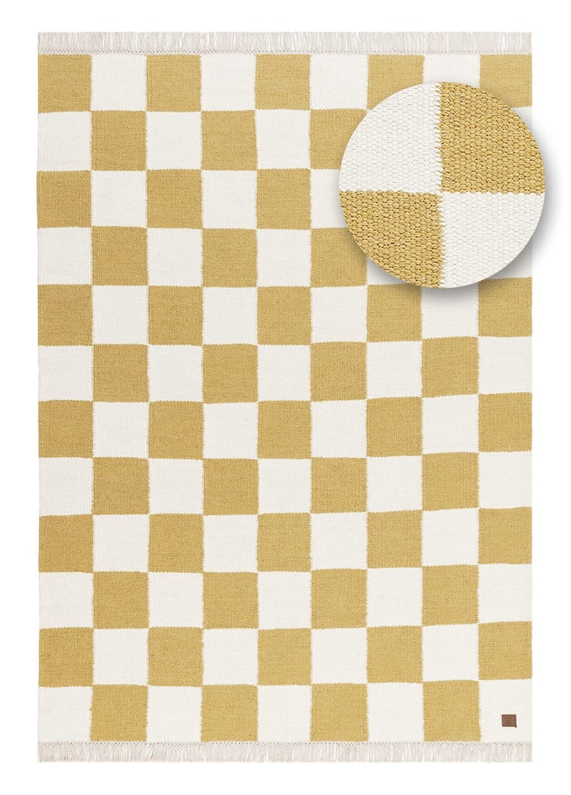 Håndvevd teppe Nordic Check 200x300 cm - Løvegul - Tekstiler - Tepper & Matter - Moderne tepper - Ullteppe