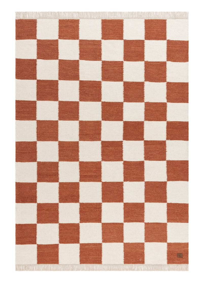 Håndvevd teppe Nordic Check 200x300 cm, Terrakotta