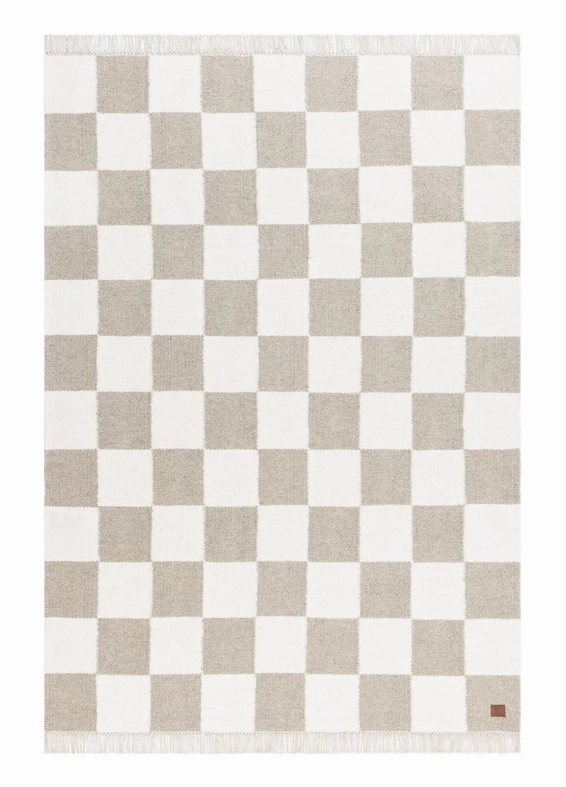 Håndvevd teppe Nordic Check 240x340 cm, Grå