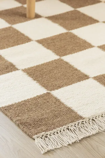 Håndvevd teppe Nordic Check 240x340 cm - Sjokolade - Tekstiler - Tepper & Matter - Moderne tepper - Ullteppe
