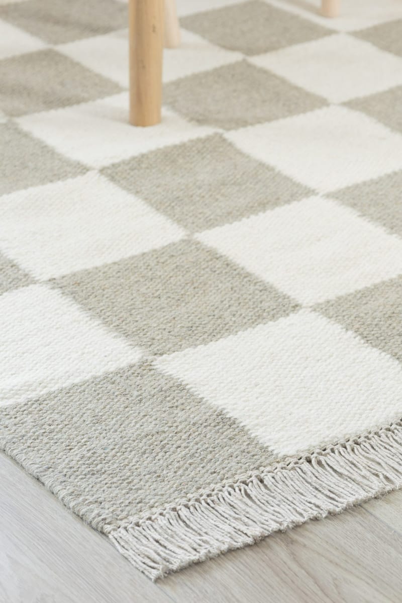 Håndvevd teppe Nordic Check 75x200 cm - Grå - Tekstiler - Tepper & Matter - Moderne tepper - Ullteppe