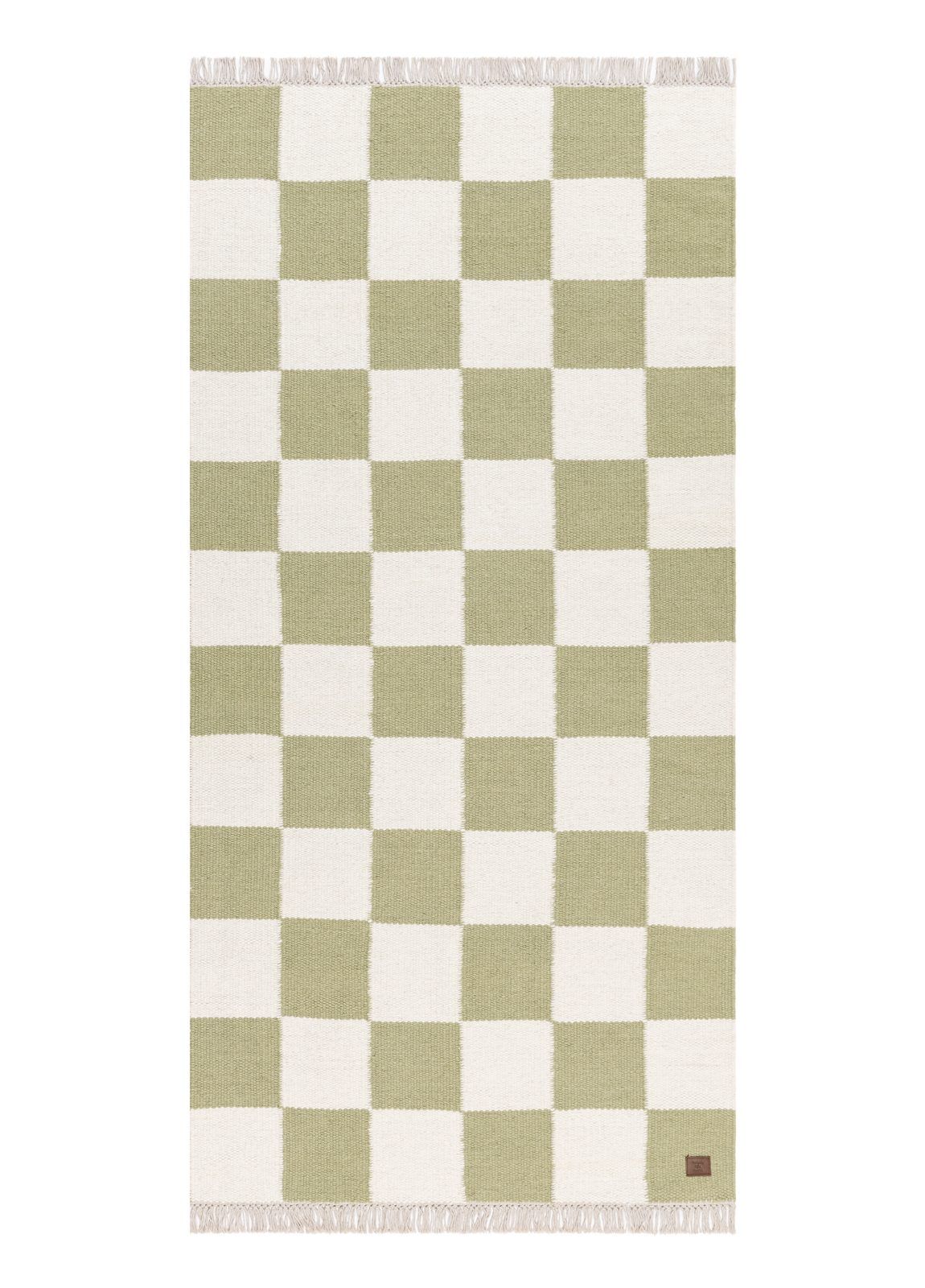 Håndvevd teppe Nordic Check 75x200 cm - Grønn