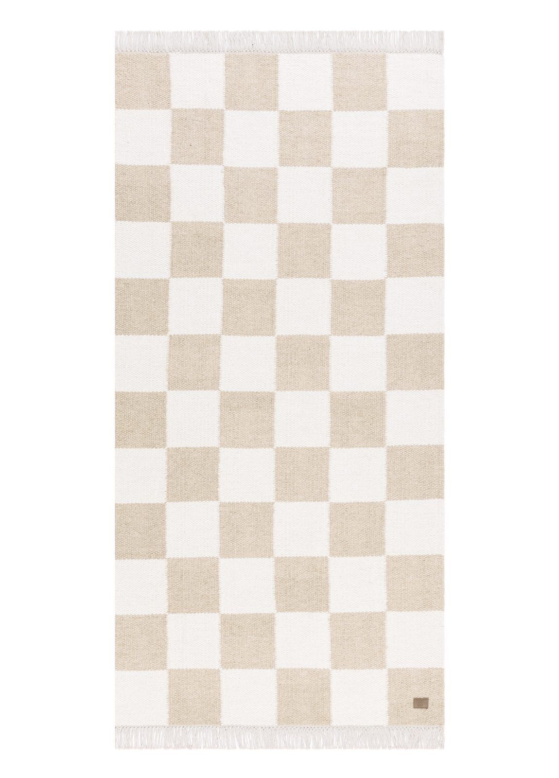 Håndvevd teppe Nordic Check 75x200 cm - Lin
