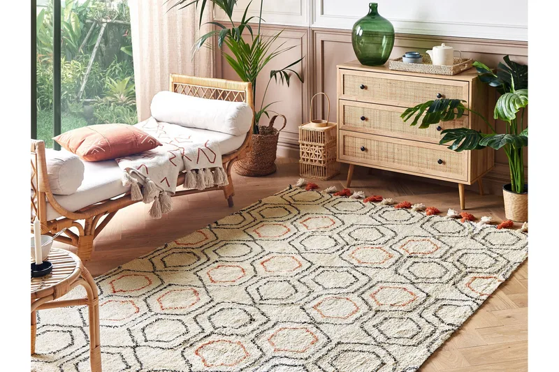 Hajipur Ryeteppe 160x230 cm - Beige - Tekstiler - Tepper & Matter - Moderne tepper - Bomullstepper