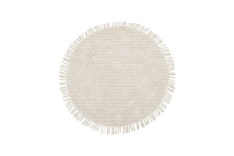 Halfeti Ryeteppe 140 cm Rund - Beige - Tekstiler - Tepper & Matter - Moderne tepper - Ryeteppe