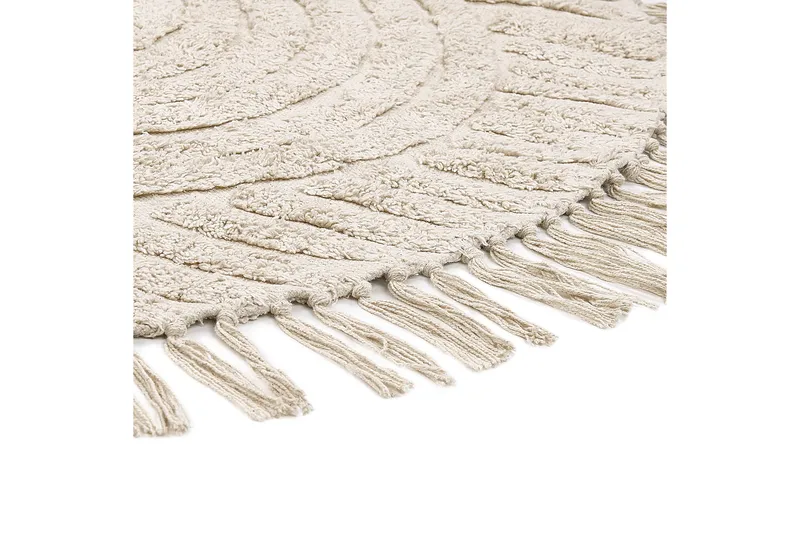 Halfeti Ryeteppe 140 cm Rund - Beige - Tekstiler - Tepper & Matter - Moderne tepper - Ryeteppe