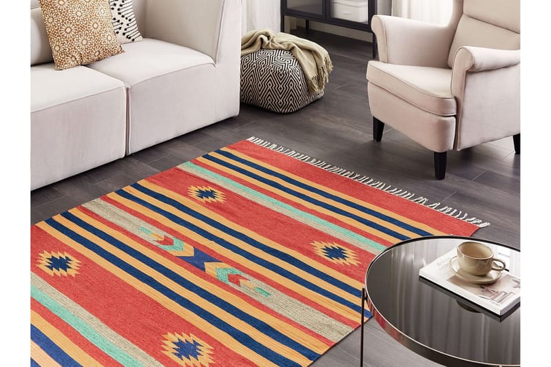 Hatis Bomullsteppe 140x200 cm - Blå - Tekstiler - Tepper & Matter - Moderne tepper - Bomullstepper