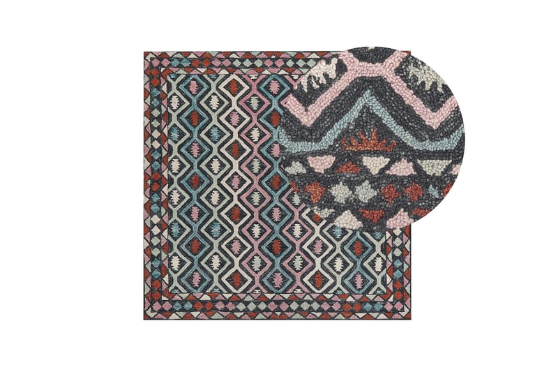 Haymana Ullteppe 200x200 cm Kvadratisk - Blå - Tekstiler - Tepper & Matter - Moderne tepper - Ullteppe