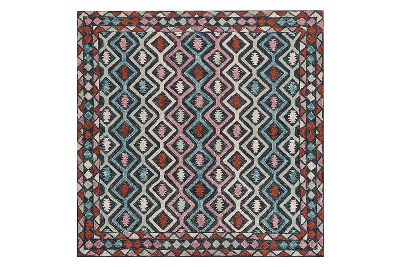 Haymana Ullteppe 200x200 cm Kvadratisk - Blå - Tekstiler - Tepper & Matter - Moderne tepper - Ullteppe