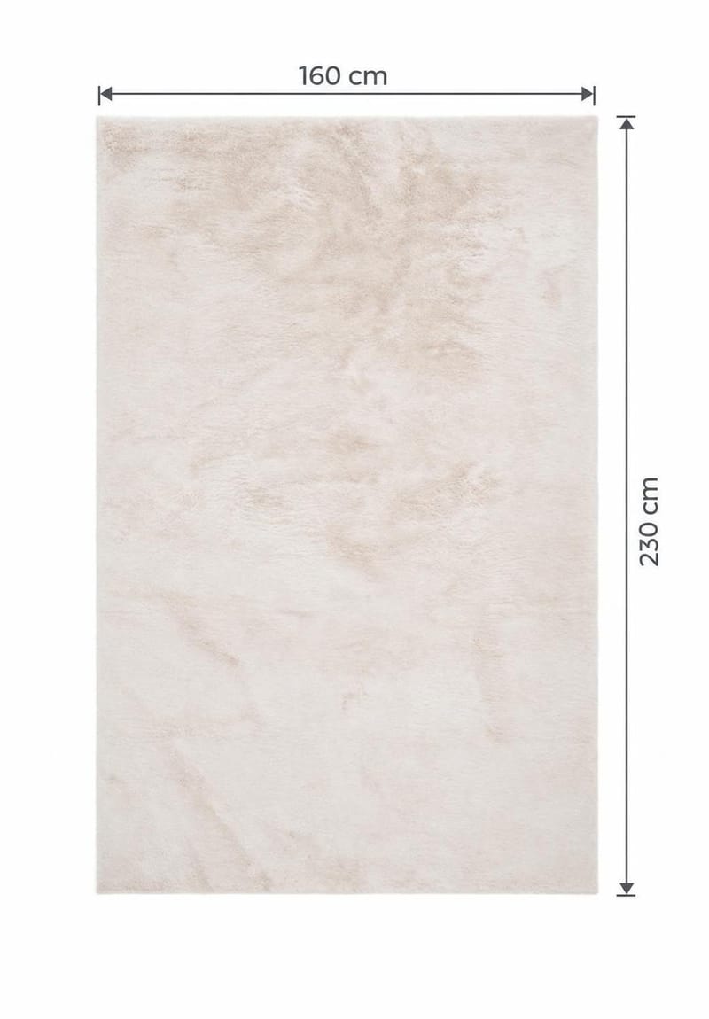 Heaven Rektangulært Ryamatte & Lugget Teppe 160x230 cm - Beige - Tekstiler - Tepper & Matter - Moderne tepper - Ryeteppe