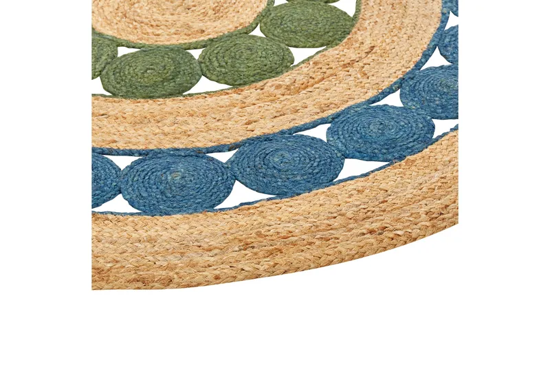 Hovit Juteteppe 140 cm Rund - Blå - Tekstiler - Tepper & Matter - Moderne tepper - Sisaltepper