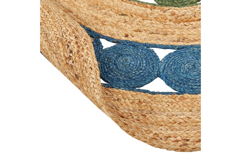 Hovit Juteteppe 140 cm Rund - Blå - Tekstiler - Tepper & Matter - Moderne tepper - Sisaltepper