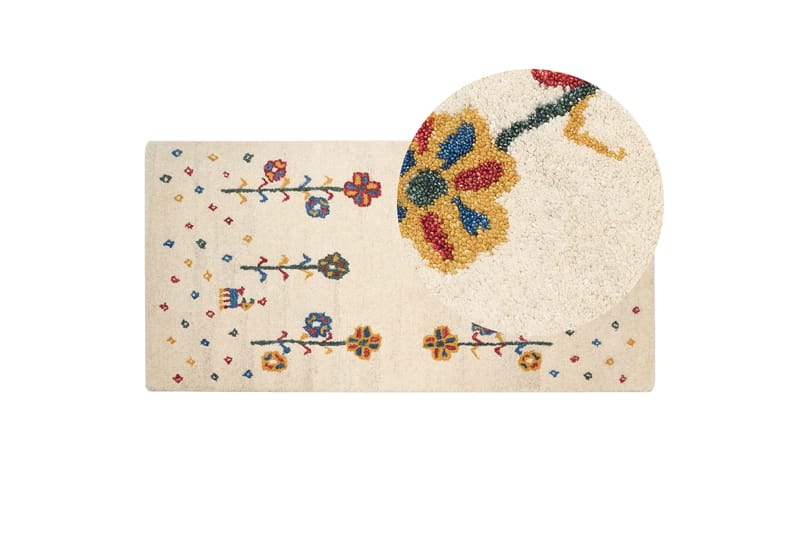 Husunlu Ryeteppe 80x150 cm - Beige - Tekstiler - Tepper & Matter - Moderne tepper - Ryeteppe