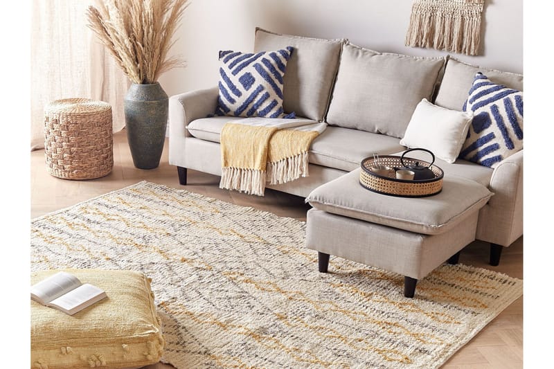 Kadapa Bomullsteppe 160x230 cm - Gul - Tekstiler - Tepper & Matter - Moderne tepper - Bomullstepper