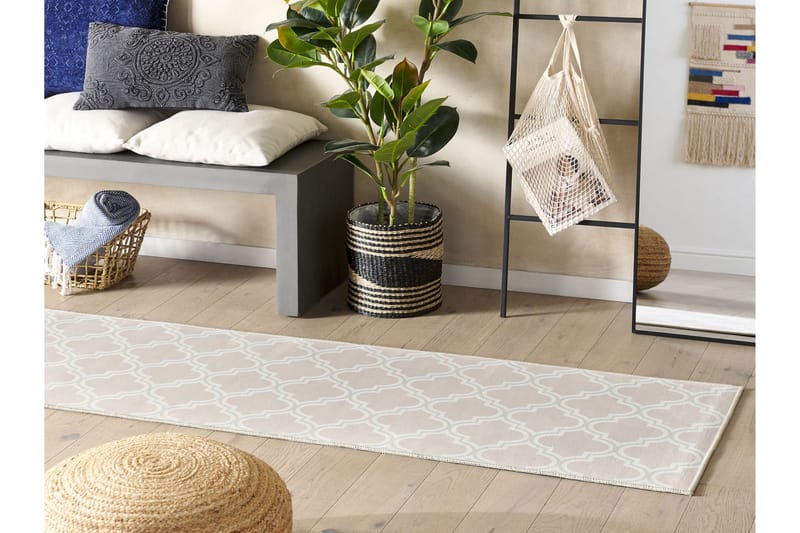 Kadayal Ryeteppe 60x200 cm - Beige - Tekstiler - Tepper & Matter - Moderne tepper - Ryeteppe