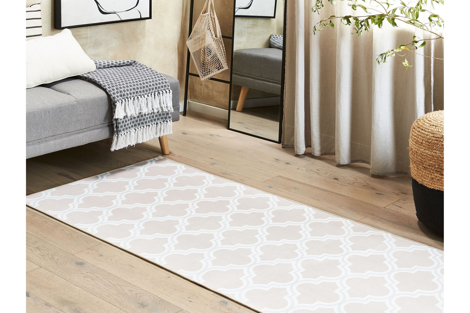 Kadayal Ryeteppe 80x200 cm - Beige - Tekstiler - Tepper & Matter - Moderne tepper - Ryeteppe