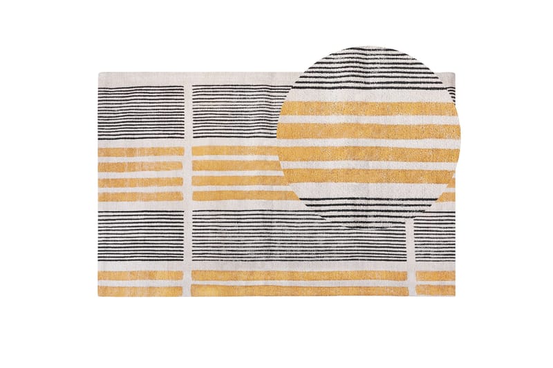 Katra Bomullsteppe 140x200 cm - Gul - Tekstiler - Tepper & Matter - Moderne tepper - Ryeteppe
