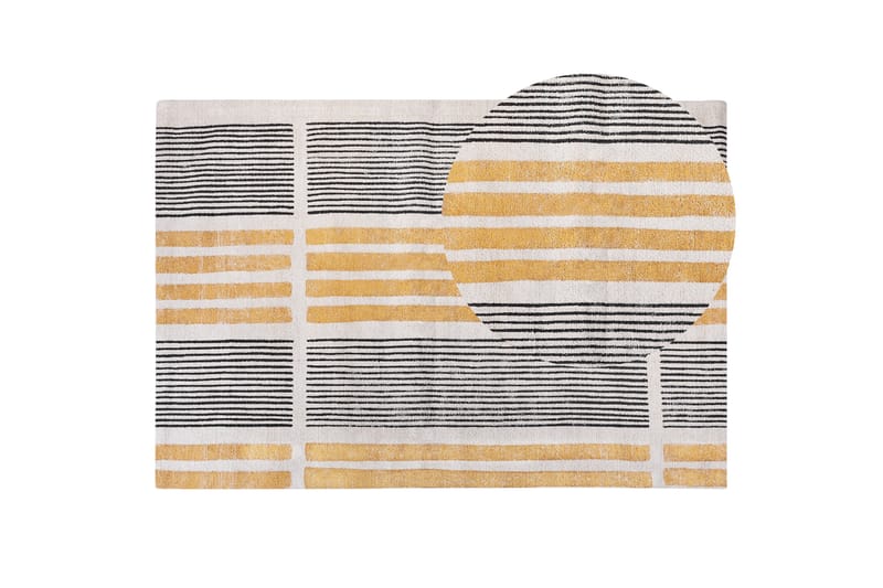 Katra Bomullsteppe 200x300 cm - Gul - Tekstiler - Tepper & Matter - Moderne tepper - Ryeteppe