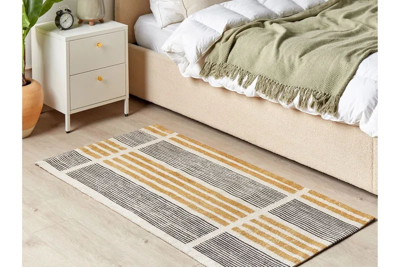 Katra Ryeteppe 80x150 cm - Gul - Tekstiler - Tepper & Matter - Moderne tepper - Ryeteppe