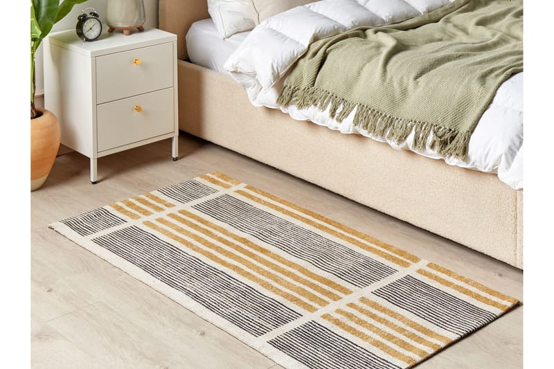 Katra Ryeteppe 80x150 cm - Gul - Tekstiler - Tepper & Matter - Moderne tepper - Ryeteppe
