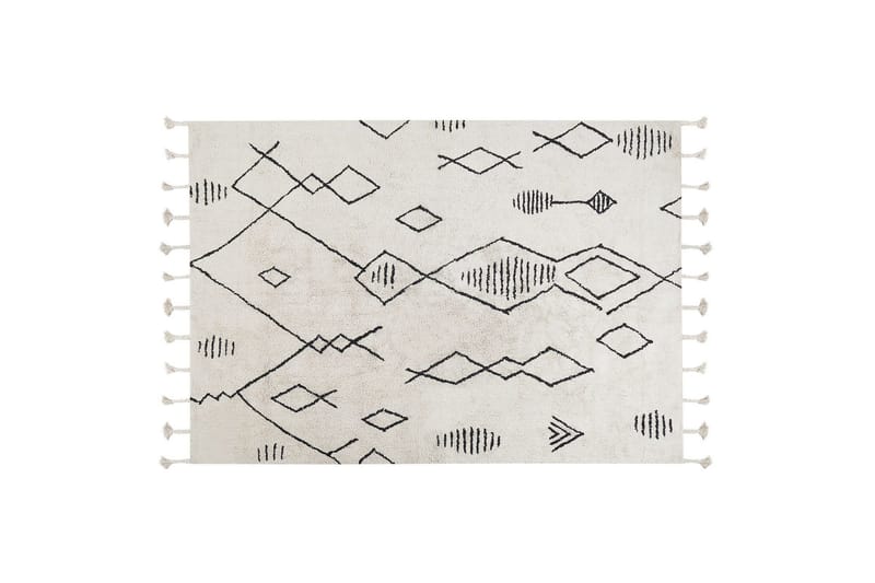 Kebir Bomullsteppe 140x200 cm, Svart/hvit