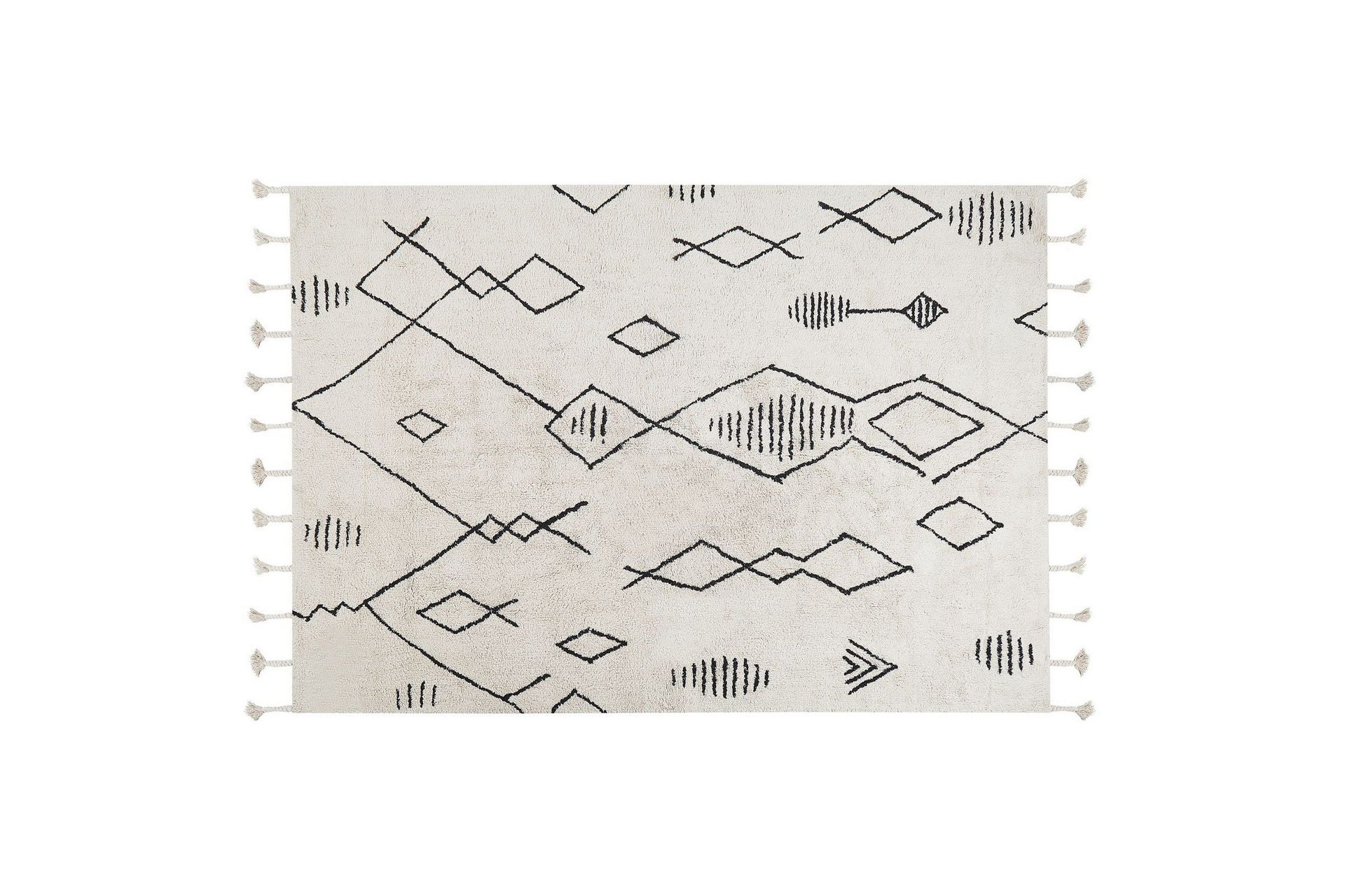 Kebir Bomullsteppe 140x200 cm - Svart/hvit