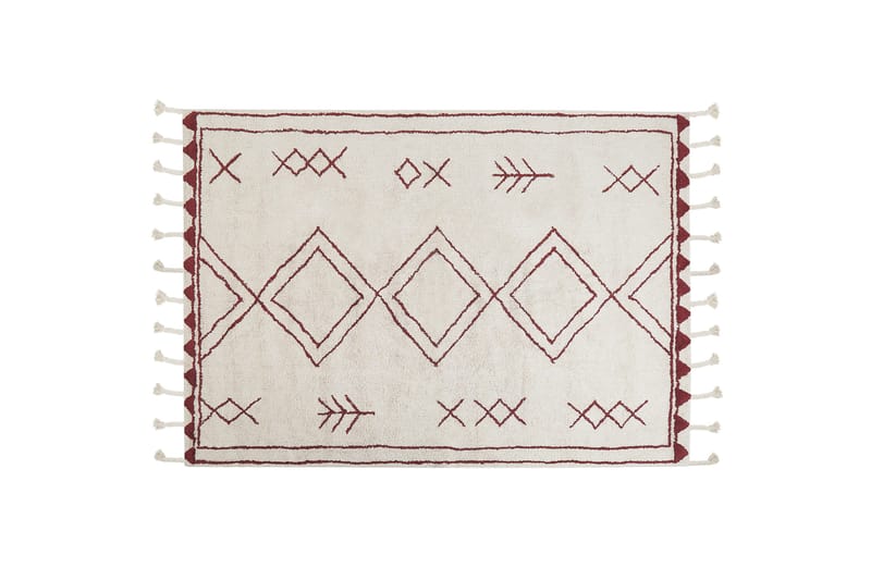 Kenitra Bomullsteppe 140x200 cm, Svart/hvit