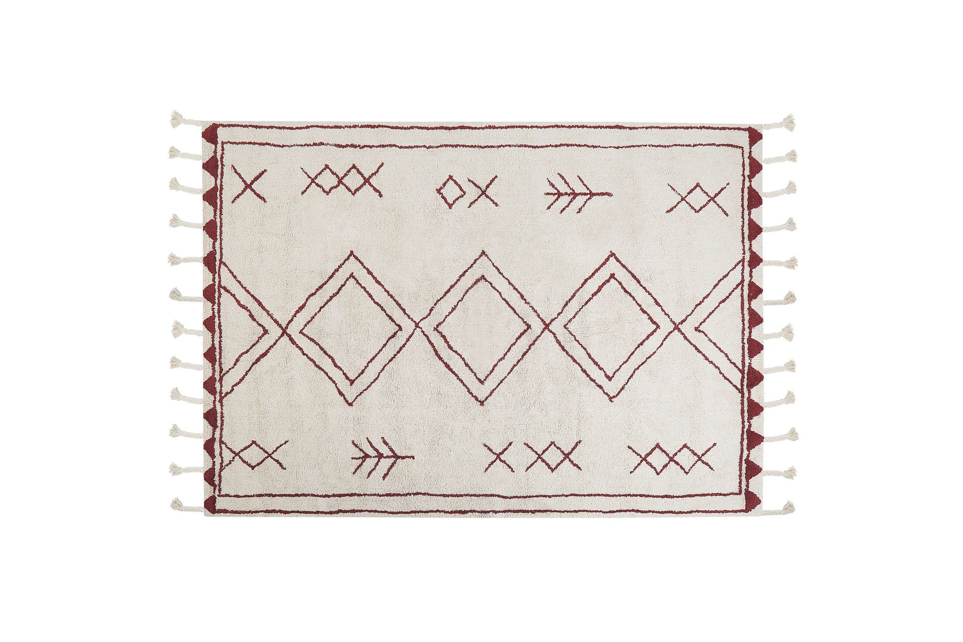 Kenitra Bomullsteppe 160x230 cm - Svart/hvit