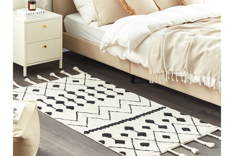 Khemisset Bomullsteppe 80x150 cm - Svart/hvit - Tekstiler - Tepper & Matter - Moderne tepper - Bomullstepper