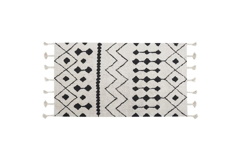 Khemisset Bomullsteppe 80x150 cm, Svart/hvit