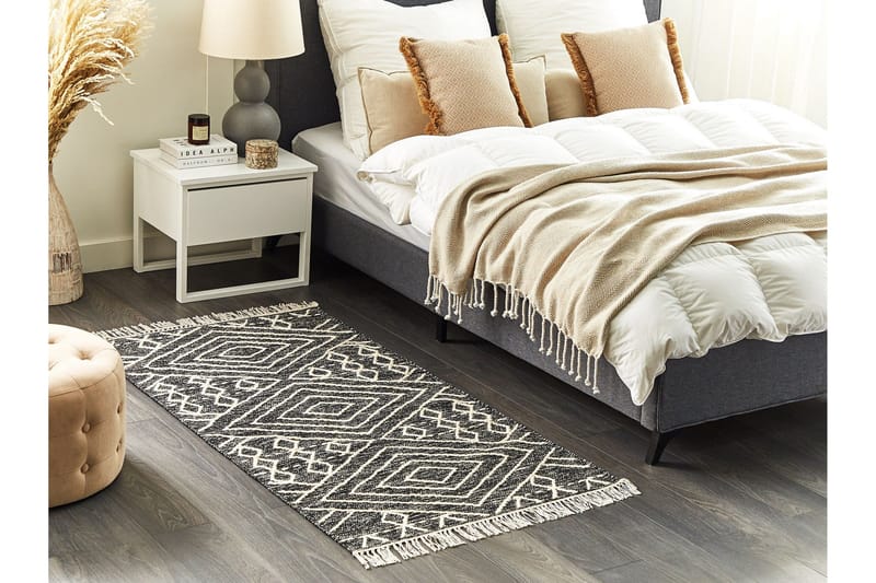 Khenifra Bomullsteppe 80x150 cm - Svart/hvit - Tekstiler - Tepper & Matter - Moderne tepper - Bomullstepper