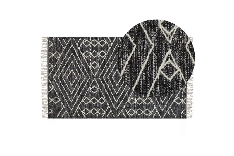 Khenifra Bomullsteppe 80x150 cm - Svart/hvit - Tekstiler - Tepper & Matter - Moderne tepper - Bomullstepper