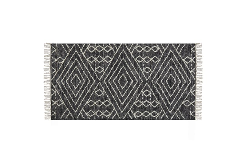 Khenifra Bomullsteppe 80x150 cm, Svart/hvit