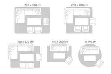 Kozlu Ryeteppe 160x230 cm - Blå - Tekstiler - Tepper & Matter - Moderne tepper - Bomullstepper