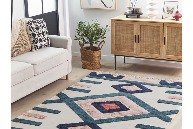 Kozlu Ryeteppe 160x230 cm - Blå - Tekstiler - Tepper & Matter - Moderne tepper - Ryeteppe