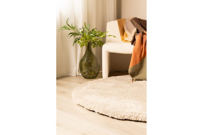 Langhåret teppe Royal Deluxe Rund - 120x120 cm, Greige - Tekstiler - Tepper & Matter - Moderne tepper - Ryeteppe