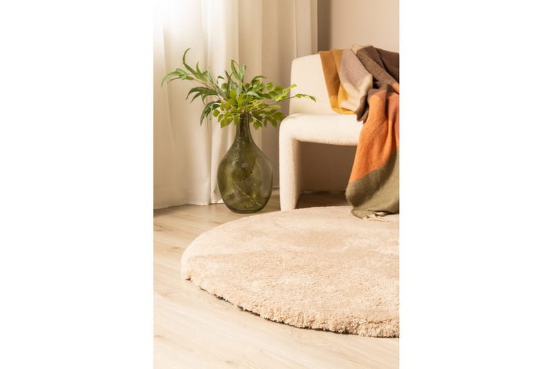 Langhåret teppe Royal Deluxe Rund - 120x120 cm, Lin - Tekstiler - Tepper & Matter - Moderne tepper - Ryeteppe