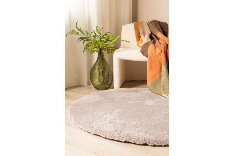 Langhåret teppe Royal Deluxe Rund - 120x120 cm, Sølv - Tekstiler - Tepper & Matter - Moderne tepper - Ryeteppe