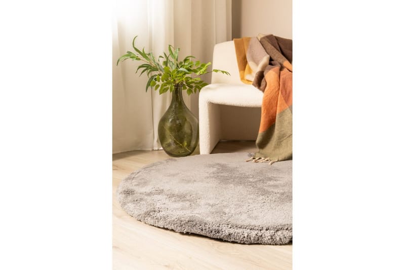 Langhåret teppe Royal Deluxe Rund - 160x160 cm, Grå - Tekstiler - Tepper & Matter - Moderne tepper - Ryeteppe