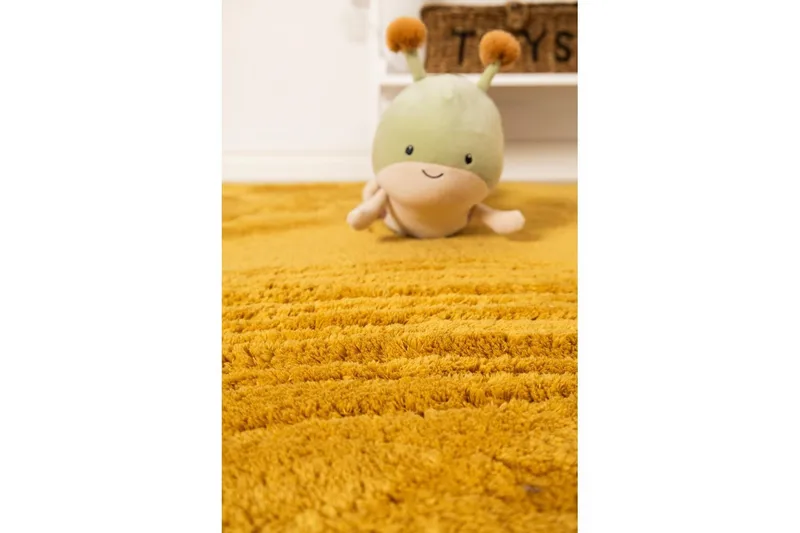 Langhåret teppe Royal Deluxe Rund - 160x160 cm, Gul - Tekstiler - Tepper & Matter - Moderne tepper - Ryeteppe