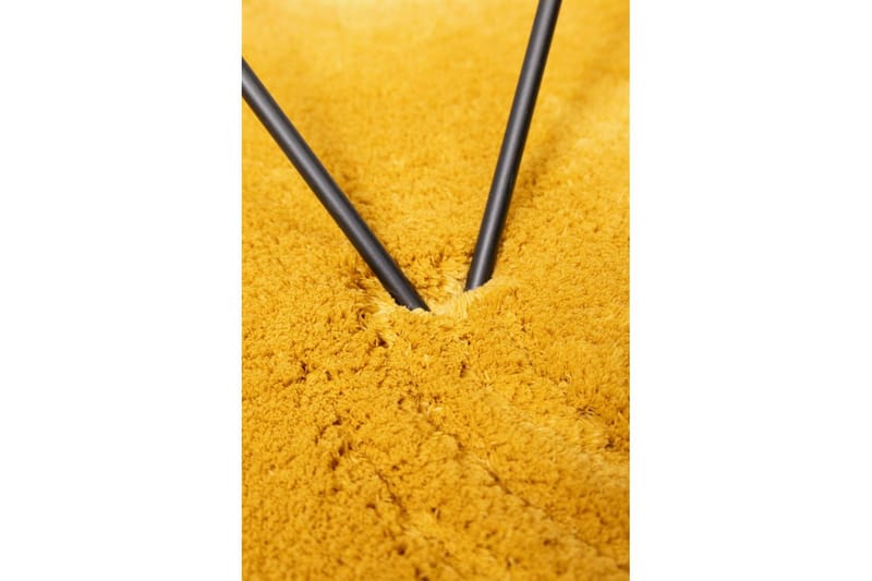 Langhåret teppe Royal Deluxe Rund - 160x160 cm, Gul - Tekstiler - Tepper & Matter - Moderne tepper - Ryeteppe