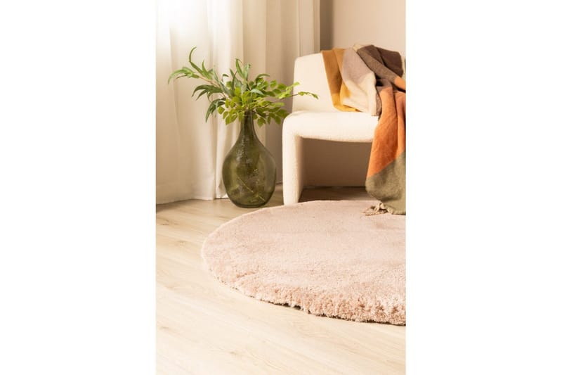 Langhåret teppe Royal Deluxe Rund - 160x160 cm, Støvrosa - Tekstiler - Tepper & Matter - Moderne tepper - Ryeteppe
