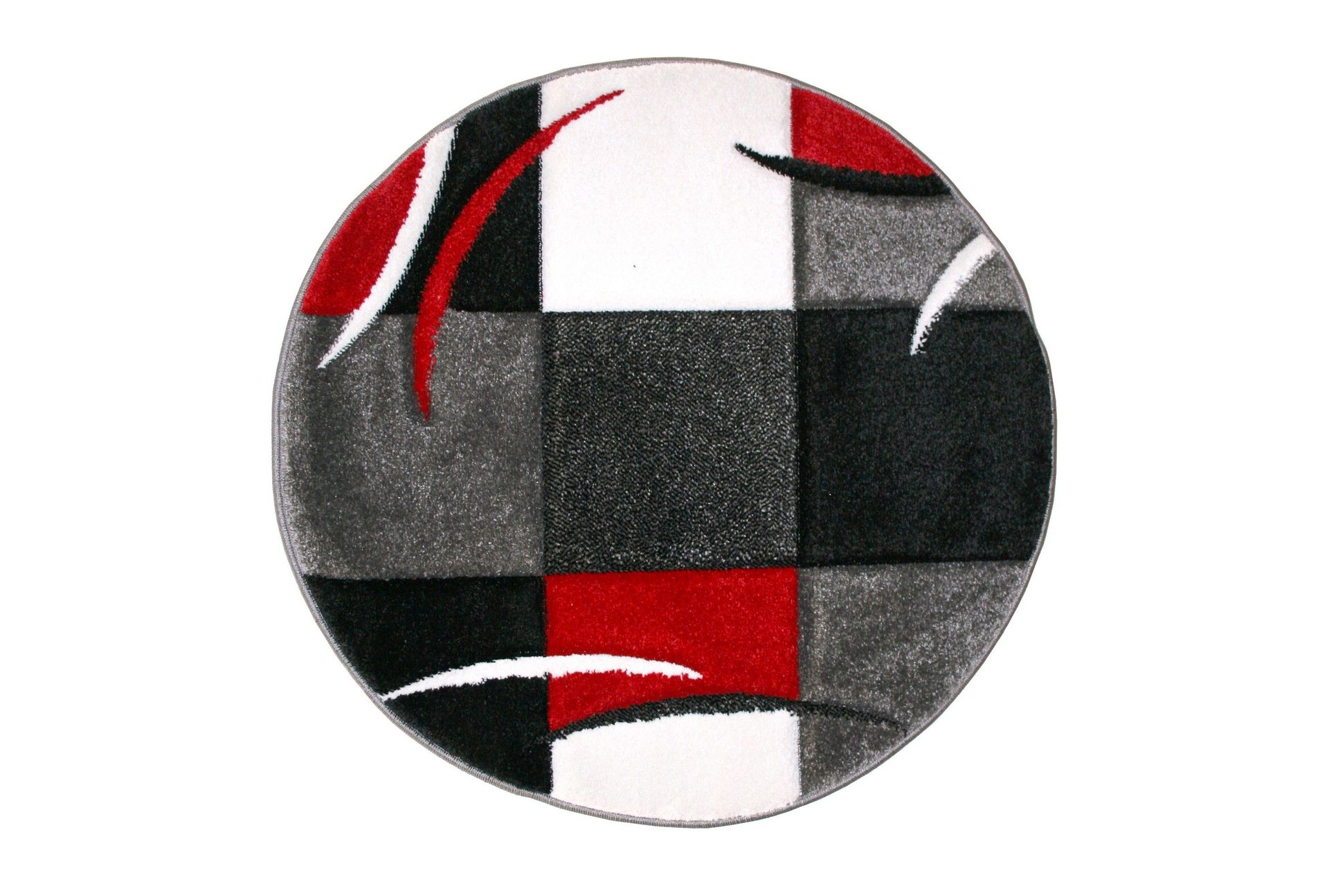 London Patch Friezematte Rund 240 - Rød