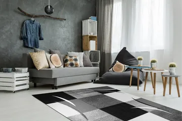 London Patch Friezematte 200x290 - Svart - Tekstiler - Tepper & Matter - Moderne tepper - Wiltontepper