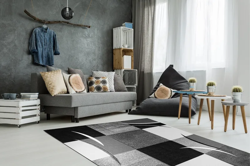 London Patch Friezematte 200x290 - Svart - Tekstiler - Tepper & Matter - Moderne tepper - Wiltontepper