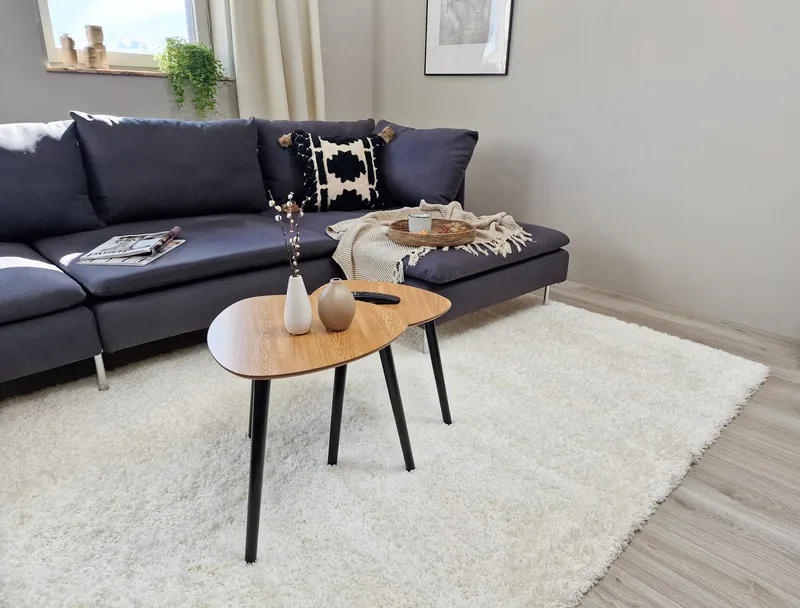 Lounge Ryeteppe 200x290 cm Rektangulær - Hvit - Tekstiler - Tepper & Matter - Moderne tepper - Ryeteppe