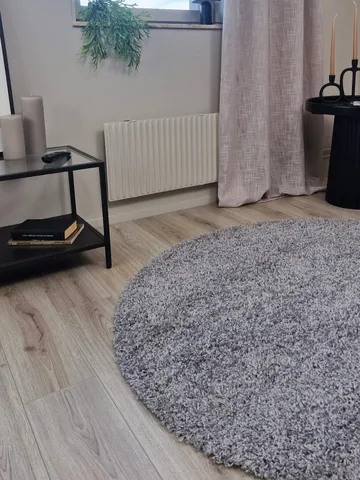 Lounge Ryeteppe Rundt 240 cm - Sølv - Tekstiler - Tepper & Matter - Moderne tepper - Ryeteppe