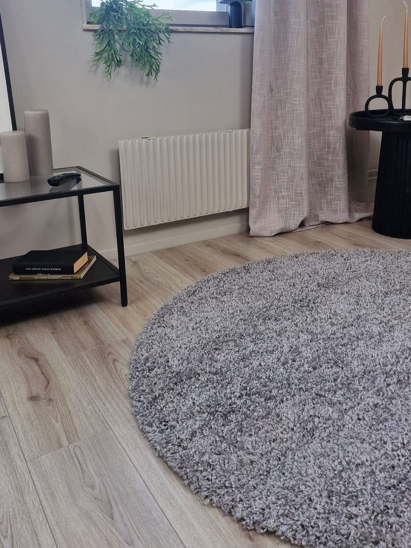 Lounge Ryeteppe Rundt 240 cm - Sølv - Tekstiler - Tepper & Matter - Moderne tepper - Ryeteppe