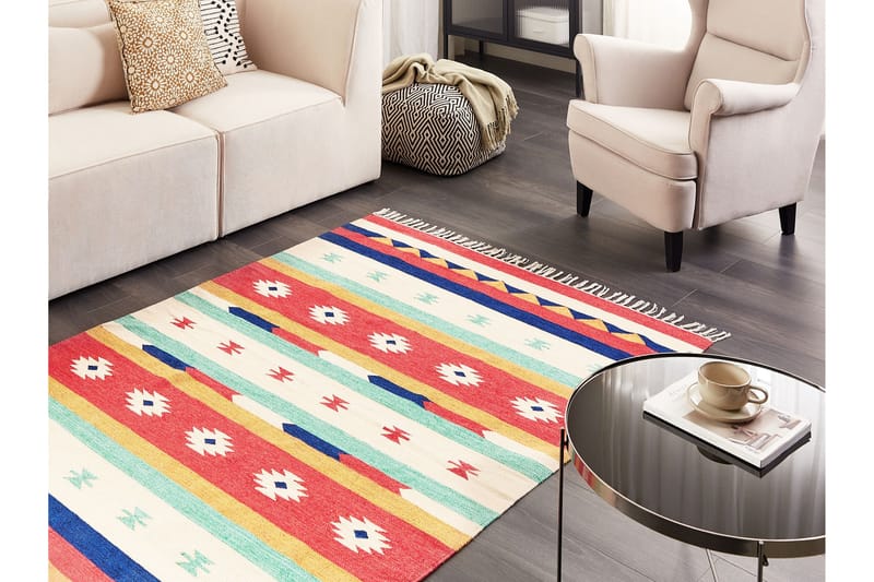 Margara Bomullsteppe 140x200 cm - Rød - Tekstiler - Tepper & Matter - Moderne tepper - Bomullstepper