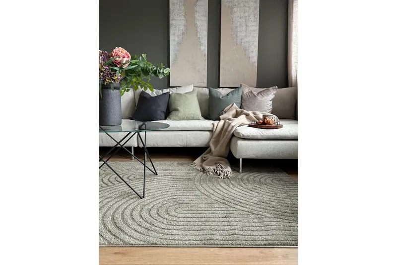 Maskinvevd teppe Genova Zen - 240x340 cm, Grønn - Tekstiler - Tepper & Matter - Moderne tepper - Wiltontepper